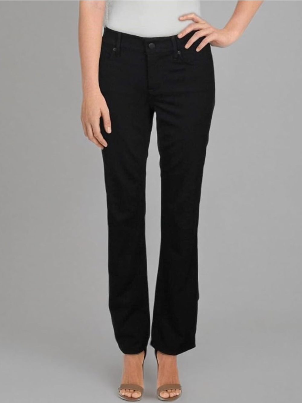 NYDJ Marilyn Straight Leg Jeans in Black, Size 14